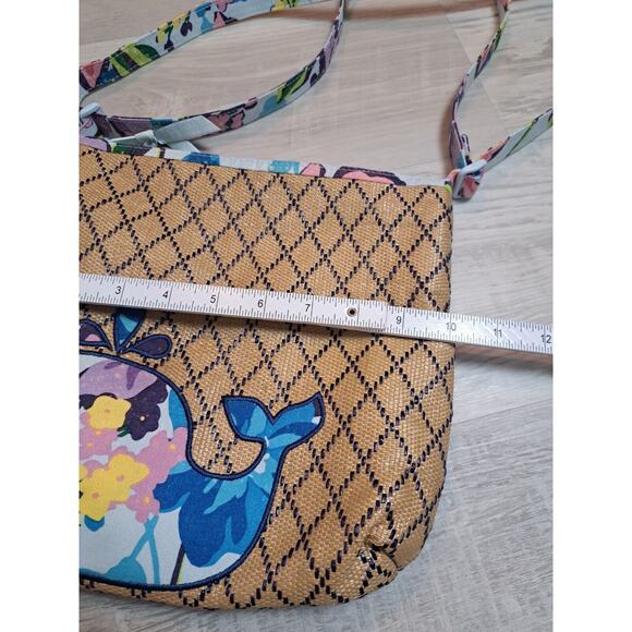 Vera Bradley Beach Marian Floral Whale Crossbody Bag Purse Raffia/Straw Boho - Picture 8 of 8